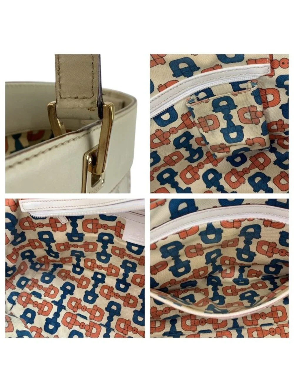 Gucci Guccissima Ivory Gold Leather Tote Shoulder - Picture 6 of 9